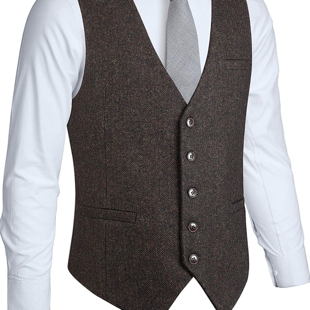 Men's Herringbone Tweed 3XL Vest